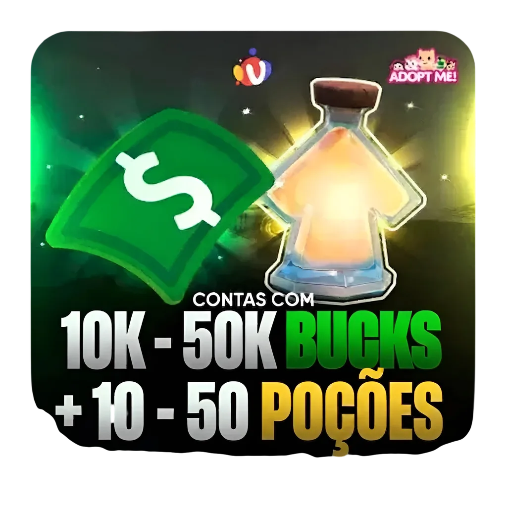 Novo no catálogo: 10000 - 50000 Dinheiro + 10 - 50 Poções