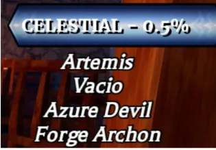 Conta com 4 Celestiais