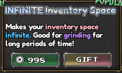 Espaço de Inventário Infinito