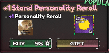 +1 Reroll de Personalidade de Stand