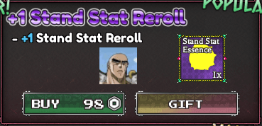 +1 Reroll de Status de Stand