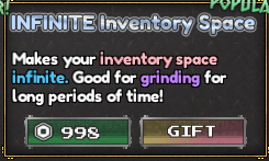 Espaço de Inventário Infinito