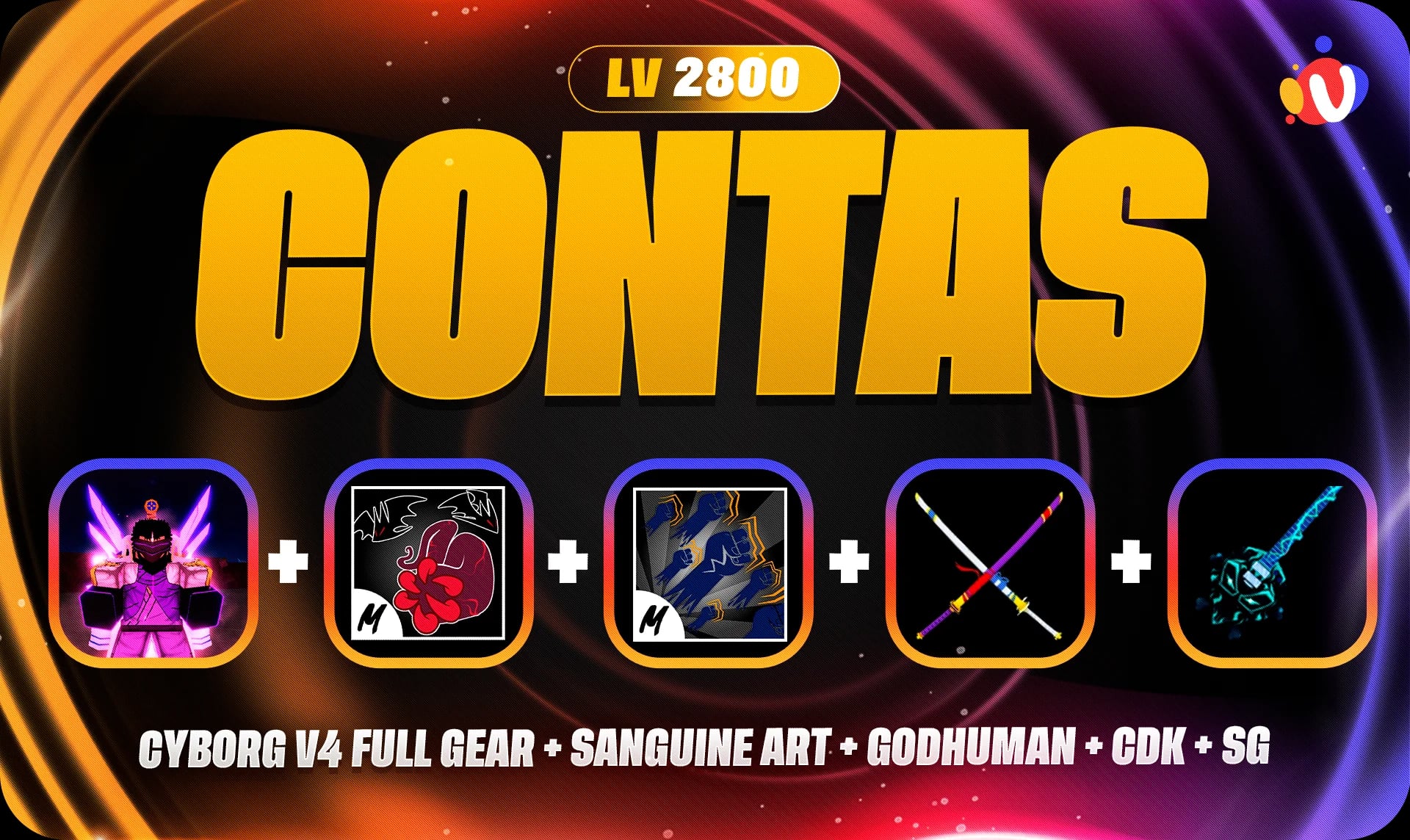 Nível 2800 + Anjo V4 T5 Full Gear + Sanguine Art + Dough V2 + GodHuman + CDK + SGT
