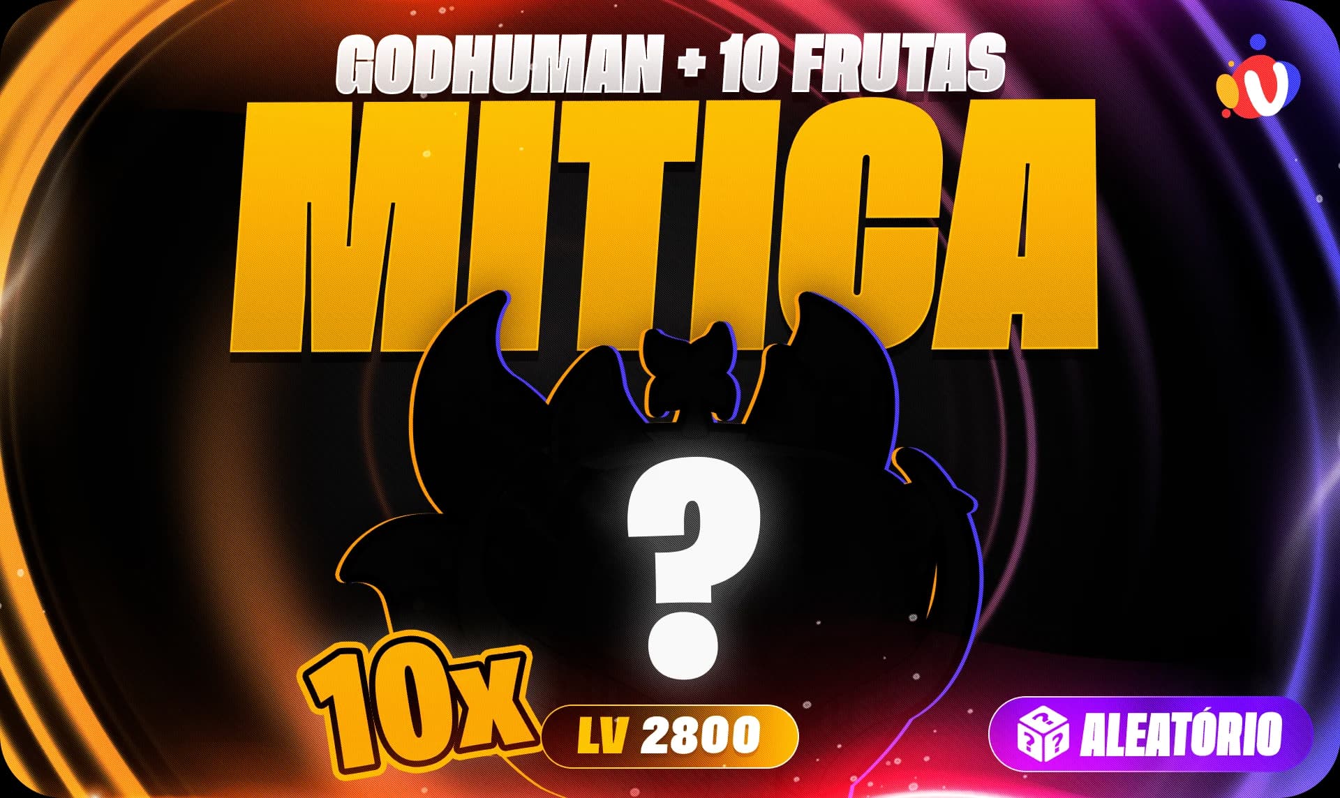 Nível 2800 + Godhuman + 9 - 10 Frutas Míticas Aleatórias