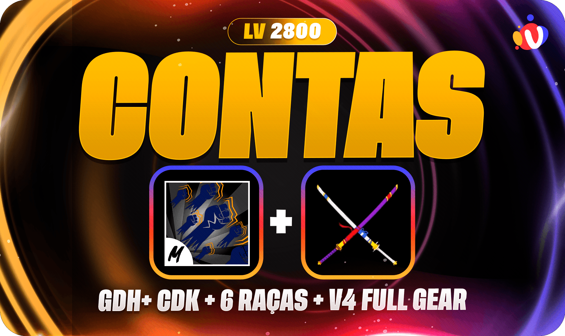 Nível 2800 + 6 Raças V4 Full gear + Godhuman + CDK + SG