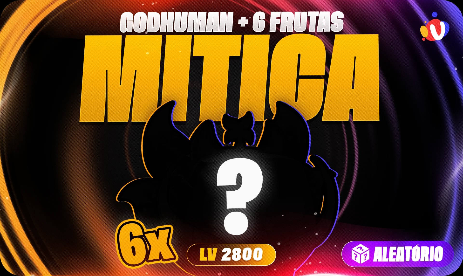 Nível 2800 + Godhuman + 6 - 8 Frutas Míticas Aleatórias